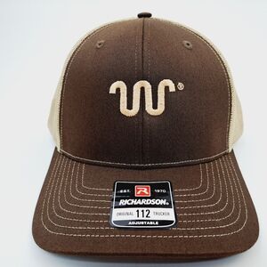 King Ranch Richardson 112 Trucker Mesh Snapback Hat Cap Brown Embroidered